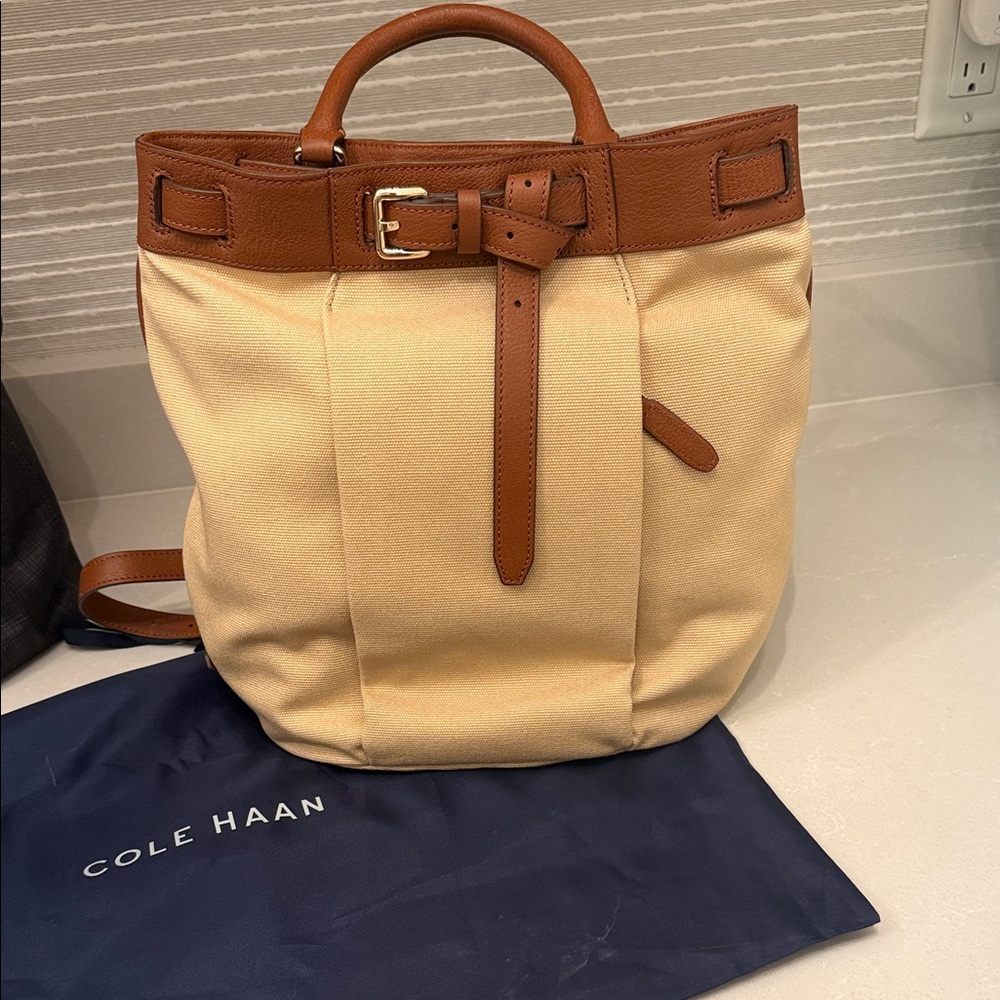 Cole Haan Beige and Brown Backpack
